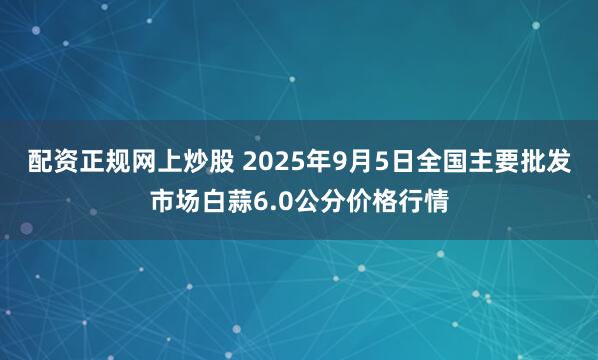配资正规网上炒股 2025年9月5日全国主要批发市场白蒜6.0公分价格行情
